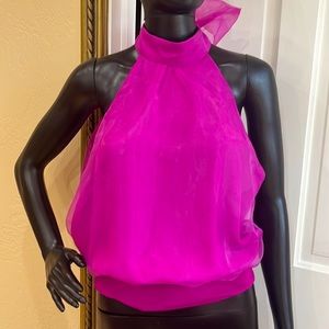 Vici Magenta  backless halter bodysuit